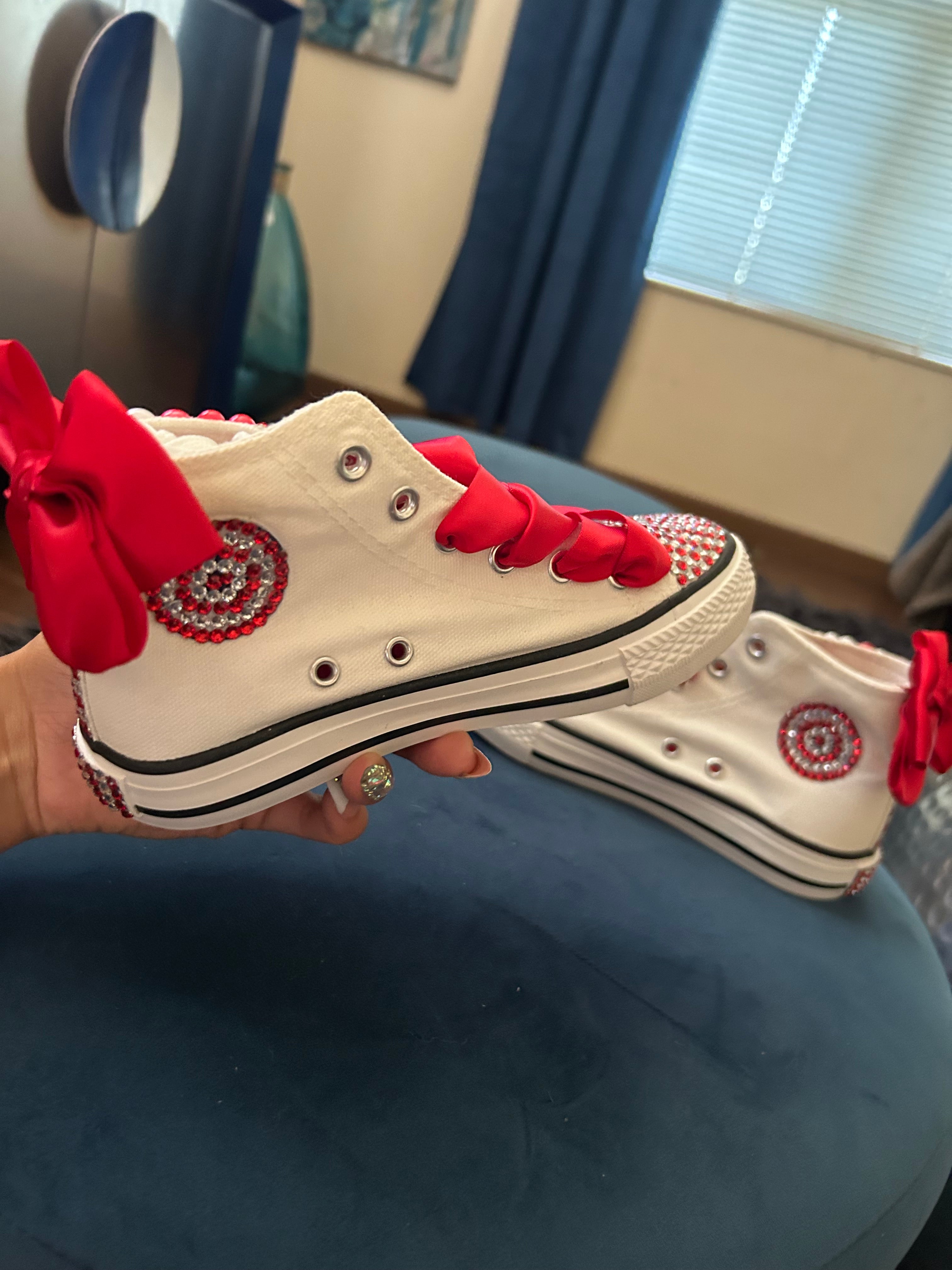 Red And White Pearl Shoes ❤️🤍